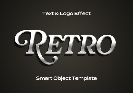 Retro Vintage Old Text Logo Style Effect Mockup Logotype Template Shape