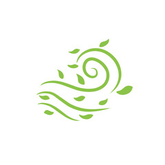green organic wind leaf