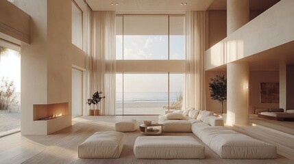 Fototapeta premium Modern Coastal Living Room