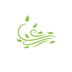 green organic wind leaf