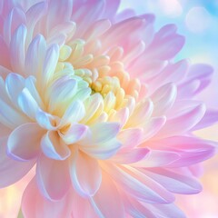 Fototapeta premium Pastel-hued flower blossom, soft focus, close-up