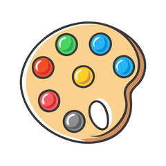 paint palette icon, paint palette vector illustration-simple illustration of paint palette, perfect for paint palette logos and icons