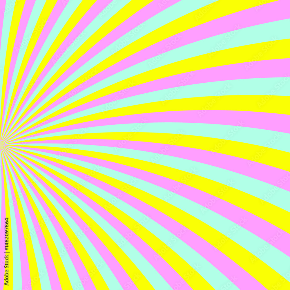 Aufkleber abstract psychedelic spiral ray burst pattern background - curved hypnotic vector graphic from color