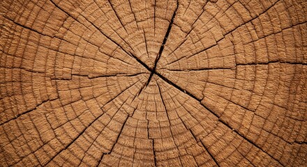 Fototapeta premium Photo of Brown Wood Log Cross Section Texture Background