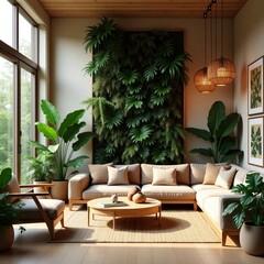 Fototapeta premium organic living room interior 