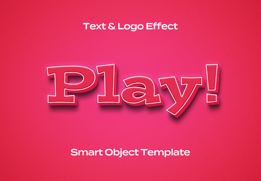 Game App Play Comics Text Logo Style Effect Mockup Logotype Template Shape