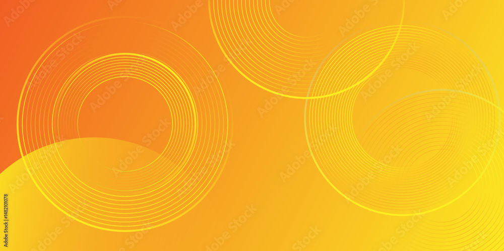 Poster abstract orange modern background with circle elements. gradient abstract background with circular l