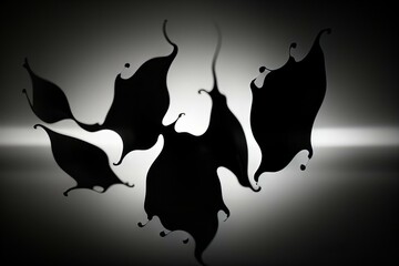 Image Abstract ink blots with a high-contrast, black-and-white scheme.