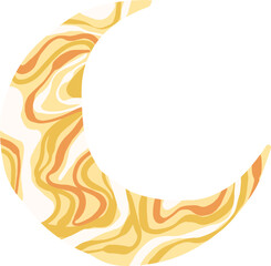 Obraz premium Retro Swirls Crescent Moon