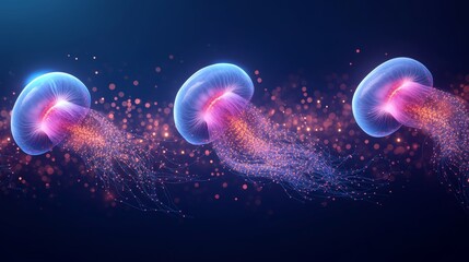 In the illustration Gossamer Cosmos, a large star dominates the night sky, surrounded by gossamer astroliths that drift aimlessly in the vast, dark space