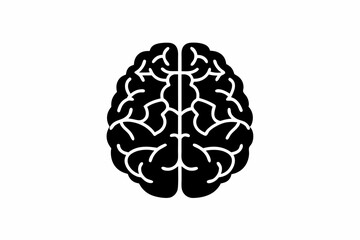 brain icon vector silhouette illustration isolated on white background