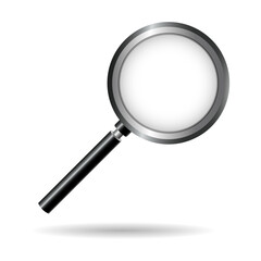 Realistic Magnifying Glass. Magnifier loupe search. Transparent Background. Magnifier tool instrument. Loupe symbol