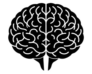 brain vector silhouette illustration isolated on white background