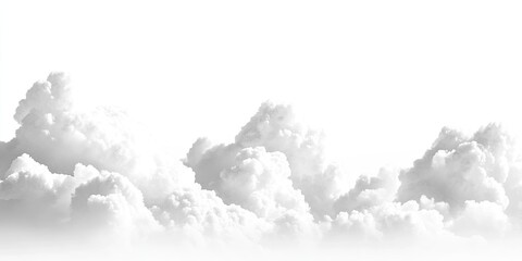 Naklejka premium Fluffy Clouds Against a White Background (2)