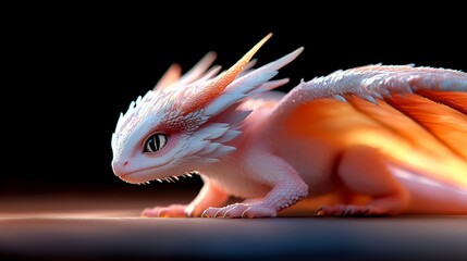 Obraz premium Dragon Creature with Orange Wings