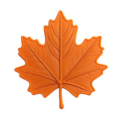 Detailed orange maple leaf rendering against clean white backdrop, autumnal element