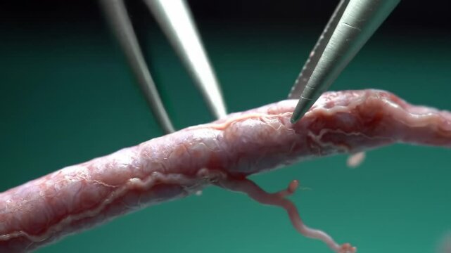 Microscopic exploration of a delicate tissue structure in a laboratory setting