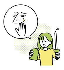 美容液で毛穴撲滅をイメージしたイラスト