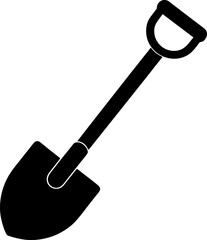 shovel vector , shovel stencil icon silhouette vector illustration