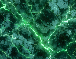 Green marble texture with vibrant lightning cracks