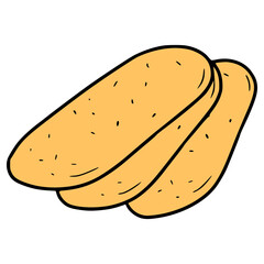 cat tongue cookies illustration hand drawn isolated vector