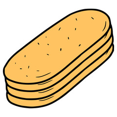 cat tongue cookies illustration hand drawn isolated vector