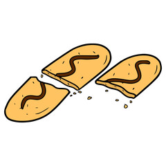 cat tongue cookies illustration hand drawn isolated vector