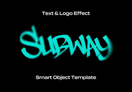 Graffiti Street Wall Mural Text Logo Style Effect Mockup Logotype Template Shape