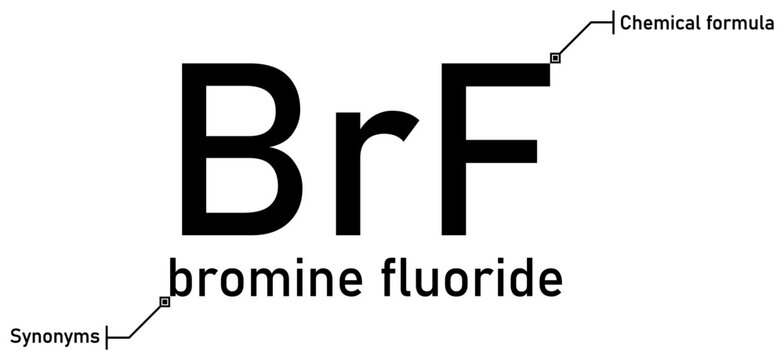 Bromine fluoride chemical formula and synonyms with callout titles