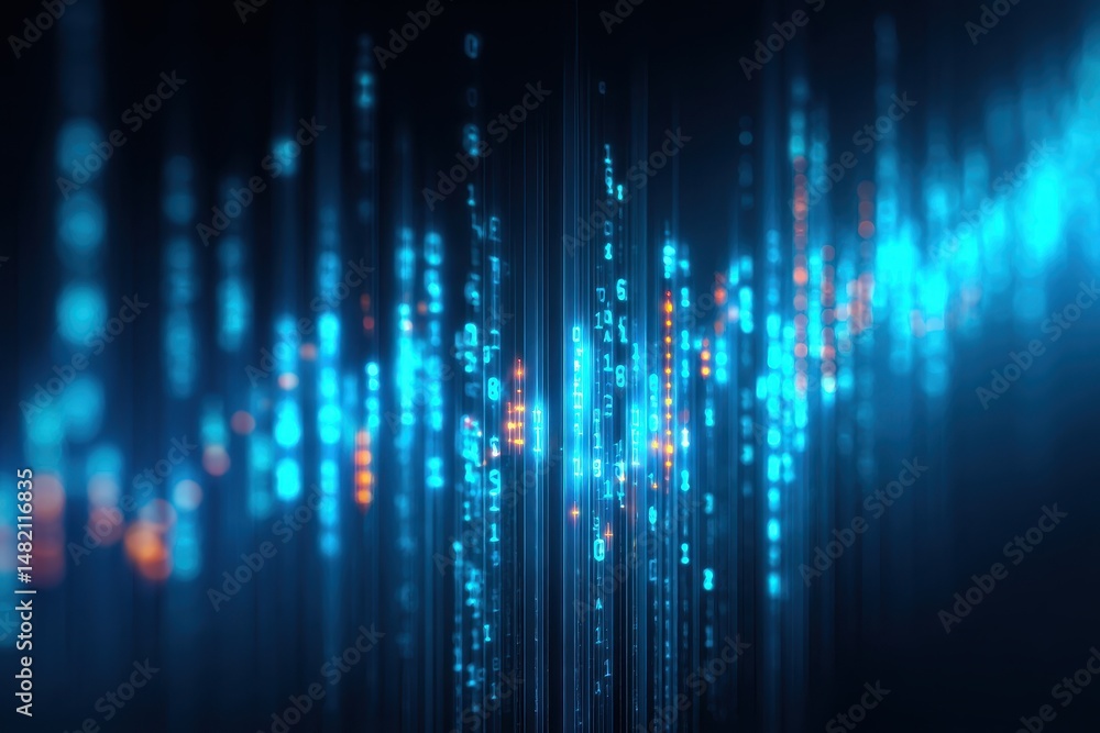 Aufkleber abstract digital data stream visualization