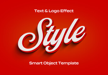 Modern Clean Text Logo Style Effect Mockup Logotype Template Shape