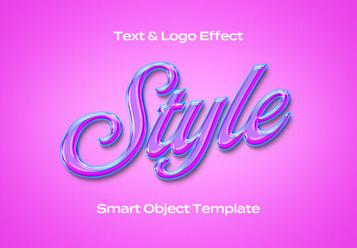 Modern Clean Text Logo Style Effect Mockup Logotype Template Shape