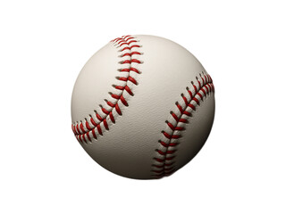 classic white baseball with red stitching isolated on transparent background. Perfect for sports design, baseball promotions, or game-related graphics.