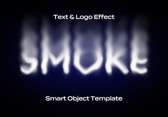 Smoke Black Cloud Text Logo Style Effect Mockup Logotype Template Shape