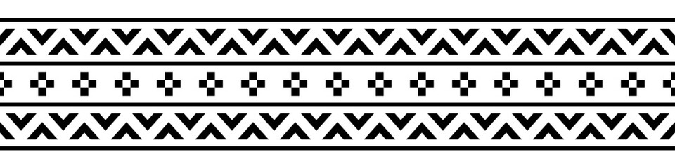 Ethnic border with geometric tribal pattern.