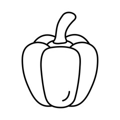 Bell Pepper Editable Stroke Icons. Vegetables, Healthy Eating, Vegan Food, Weight Loss, Organic Food Themes Vector Illustration