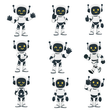 Robot Character Pose Design Set