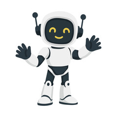 Cartoon Illustration of a Friendly Robot