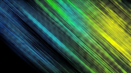 Festive abstract ombre gradient background blending black, dark blue, emerald green, petrol teal, lime yellow and white hues with neon metallic stripes, glitter mesh noise and radiant light flashes
