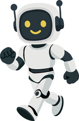 Cartoon Robot Walking Forward Illustration character 