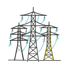 power lines icon, power lines vector illustration-simple illustration of power lines, perfect for power lines logos and icons