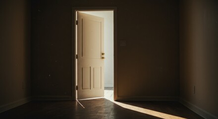 Photo of Open Door with Light in Dark Room