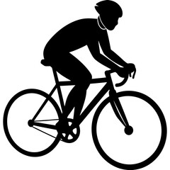 Fototapeta premium Cyclist riding bicycle silhouette vector illustration