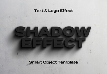 Shadow Cinematic Text Logo Style Effect Mockup Logotype Template Shape