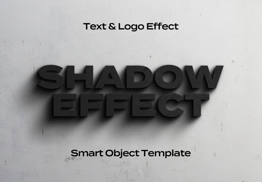 Shadow Cinematic Text Logo Style Effect Mockup Logotype Template Shape