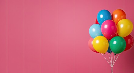 Bunch of Bright Party Balloons with Ample Space for Text