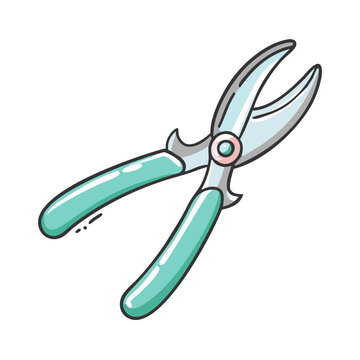 teal garden shears isolated clip art preview
