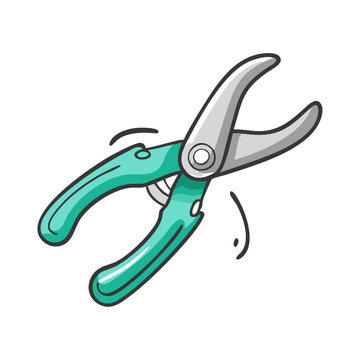 teal garden shears cartoon style clip art preview