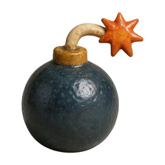 PNG Cartoonish ceramic bomb sculpture