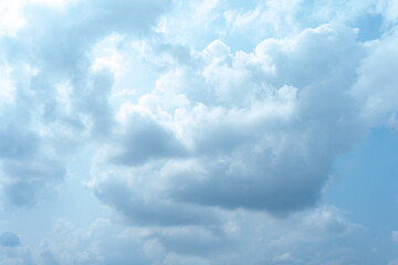 Serene Sky Soft Fluffy Cumulus Cloudscape Bright Daytime Blue Heaven